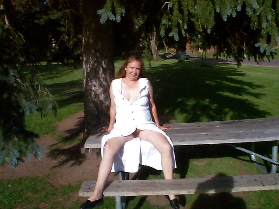 Hairy Pussy Exposed in Public Park
