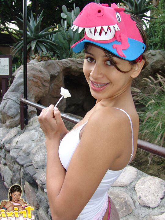 trixie went to the zoo and posed there naked