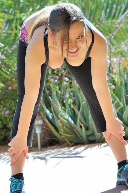 Teen Strips While Working Out