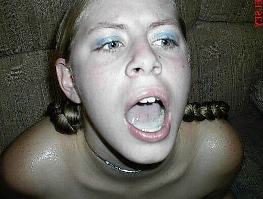 Blonde teen prostitute sucks a collage guys cock until he cums