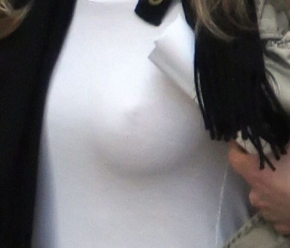 Jennifer Aniston lovely nude boobs and hard see thru nipples
