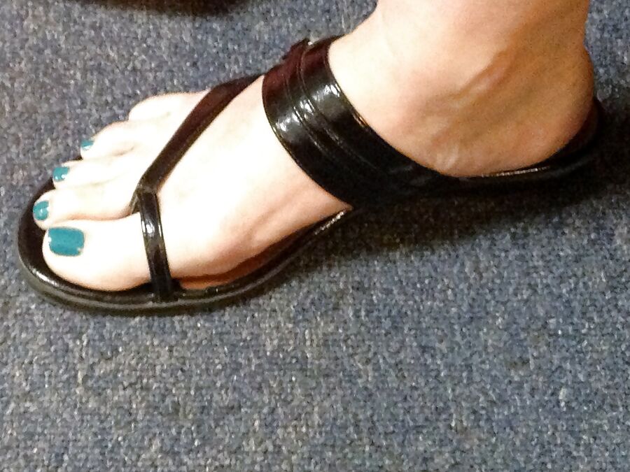 Wife&;s blue toes