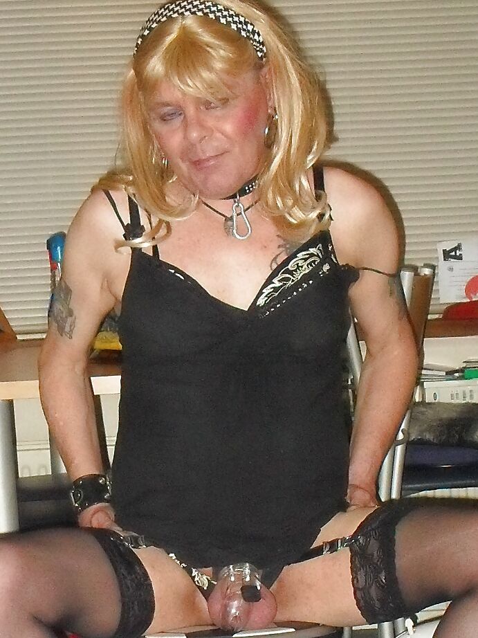 Ruby in chastity - taken by keyholder sis Denise