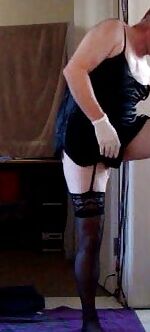 JORGINA - SEXY BLACK LINGERIE WITH LARGE TOY