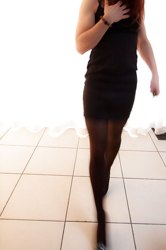 Little black dress and a glass of sticky hot cum