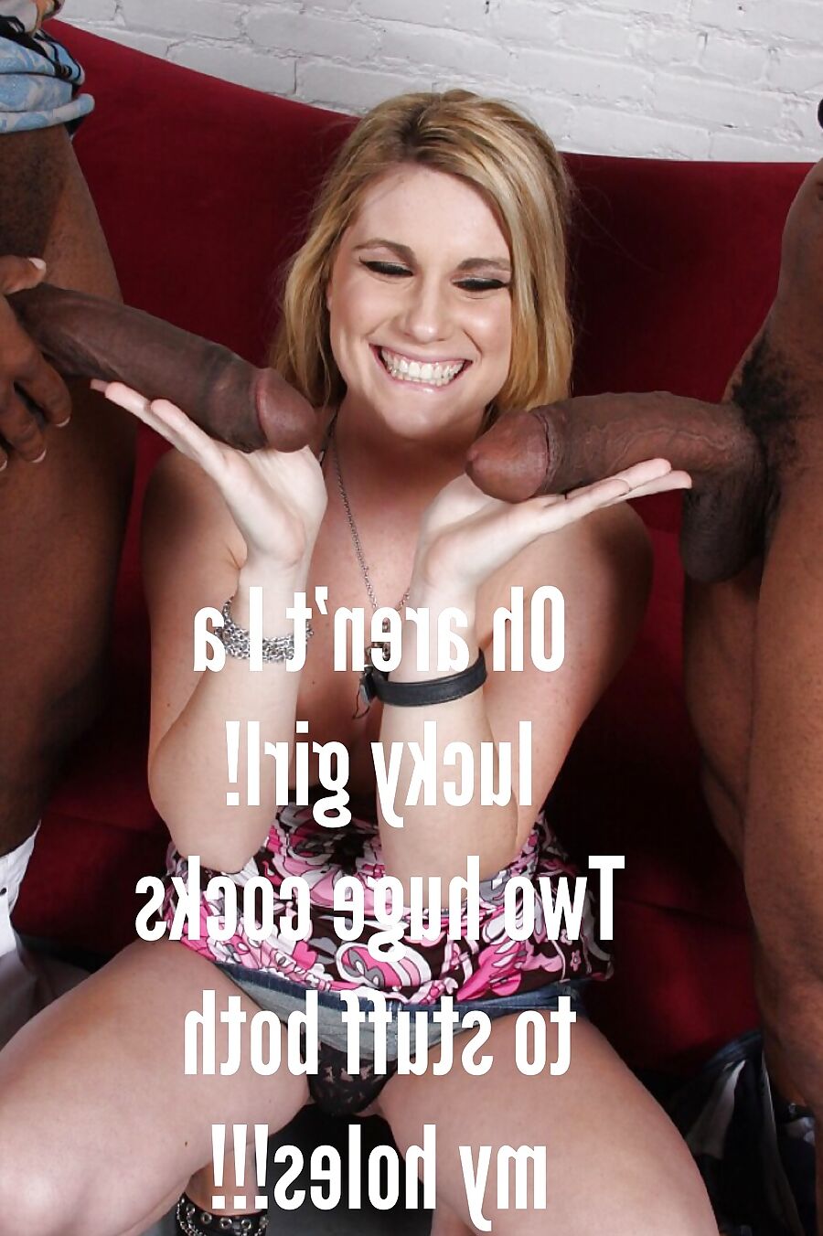 Interracial big black cock sluts! With Captions!