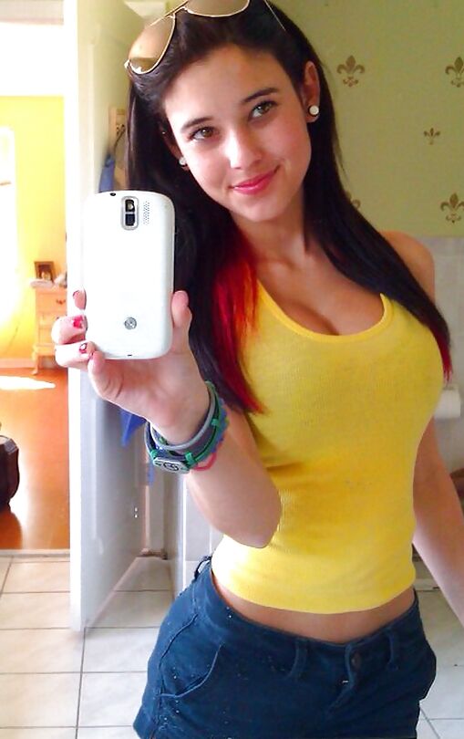 Sexy Skinny Brunette Teen With Big Tits