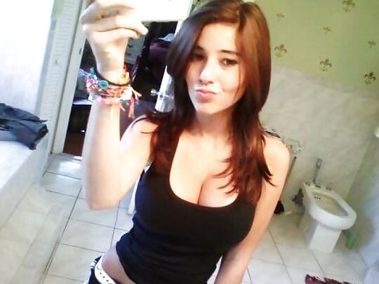 Sexy Skinny Brunette Teen With Big Tits