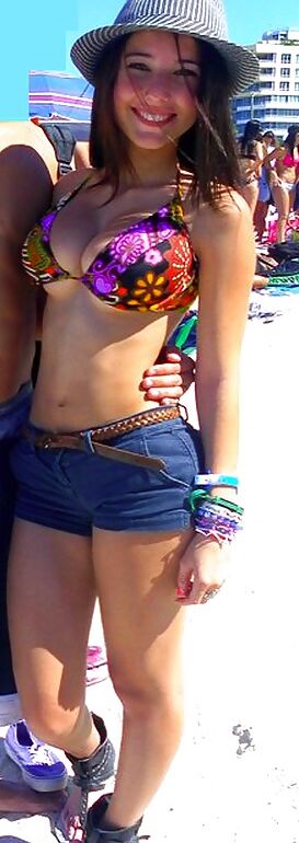 Sexy Skinny Brunette Teen With Big Tits