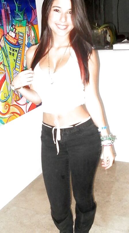 Sexy Skinny Brunette Teen With Big Tits