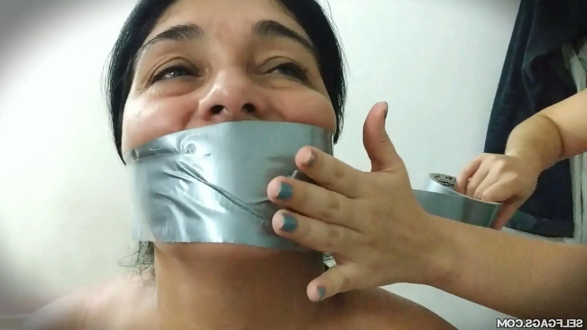 Two Latina MILFs Fondled By Lesbian Teens Who Love Bondage - 18 Pics
