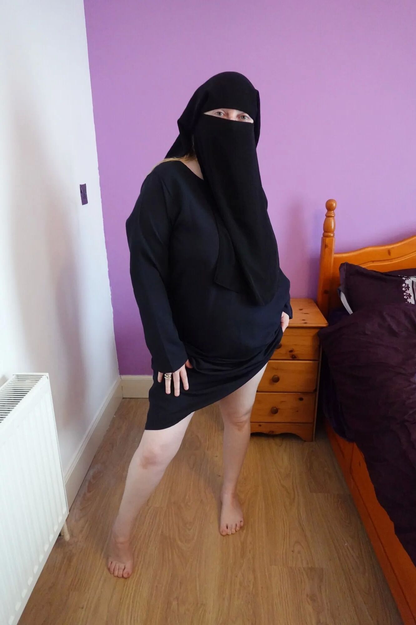 Wife wearing Burqa with Niqab naked underneath - 30 Pics