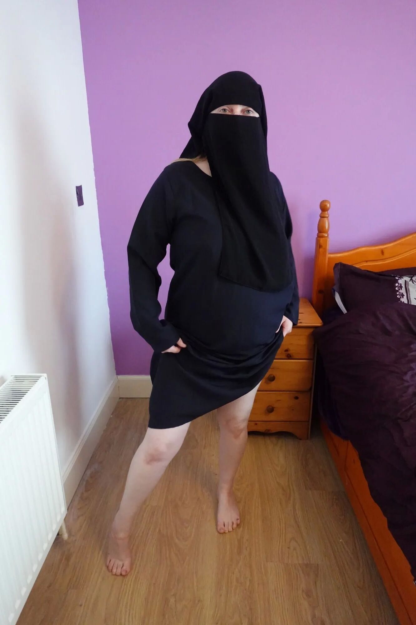 Wife wearing Burqa with Niqab naked underneath - 30 Pics