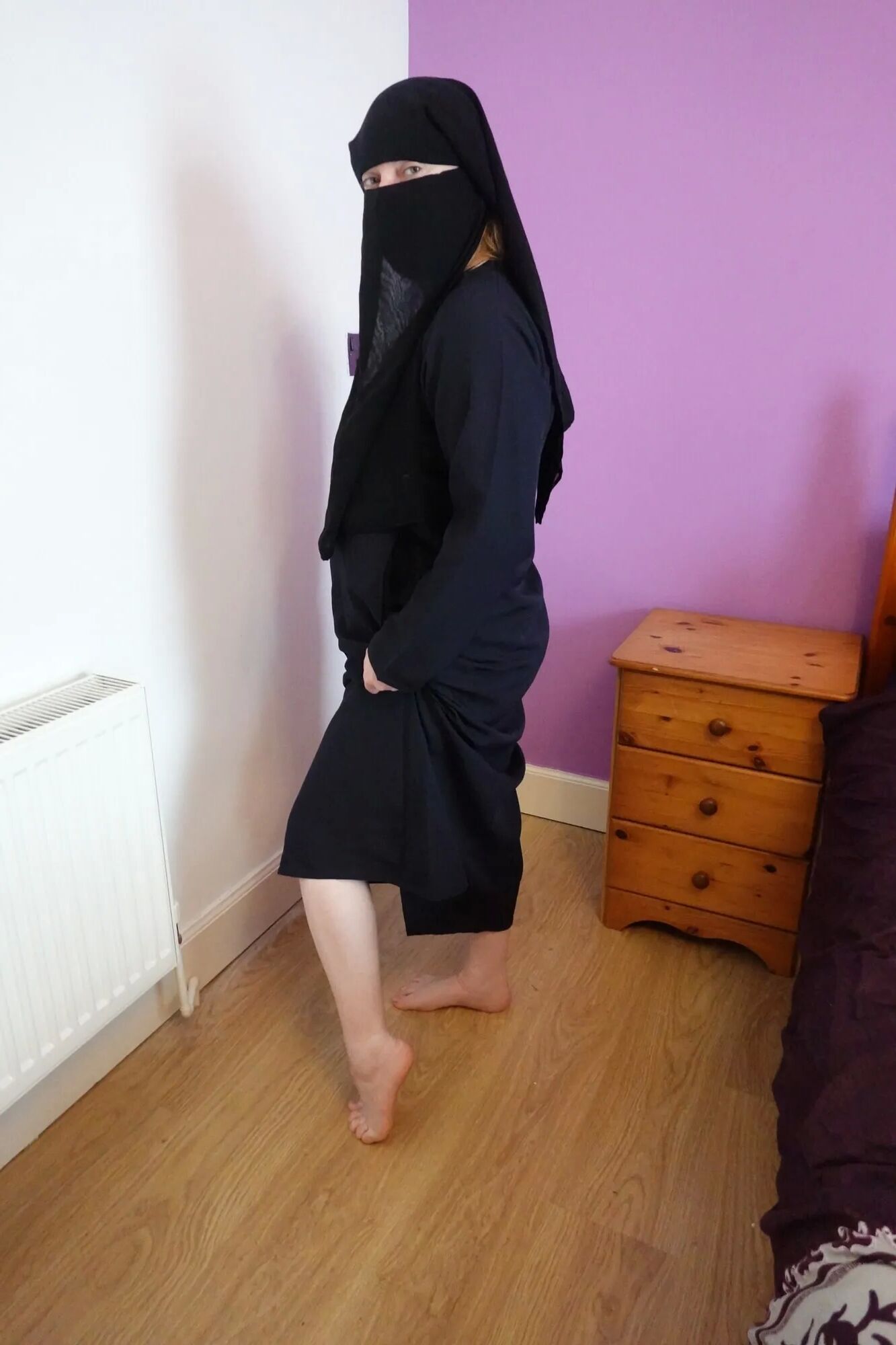 Wife wearing Burqa with Niqab naked underneath - 30 Pics