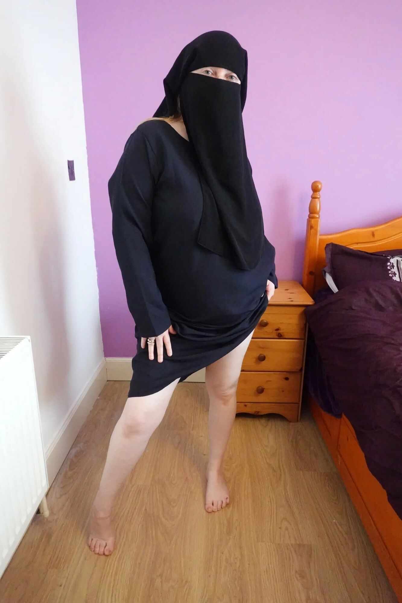 Wife wearing Burqa with Niqab naked underneath - 30 Pics