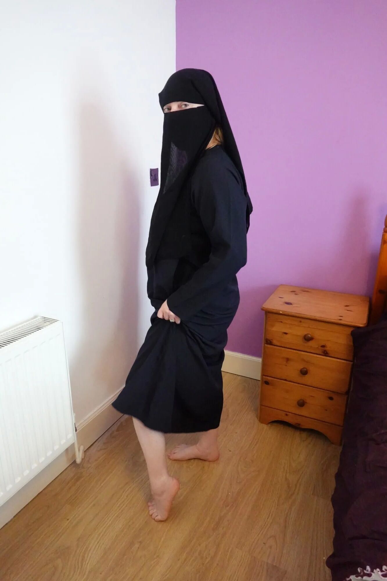 Wife wearing Burqa with Niqab naked underneath - 30 Pics