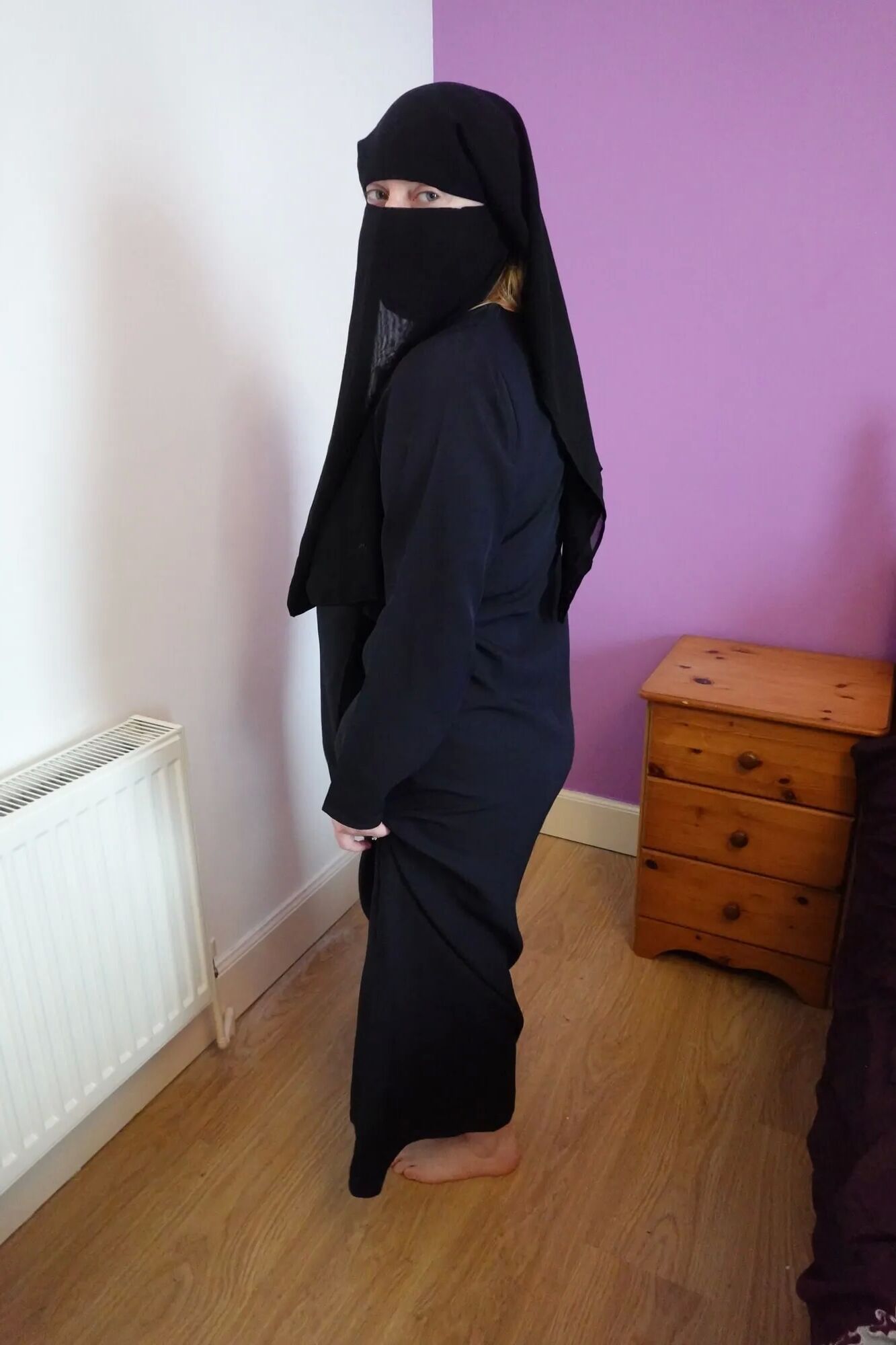 Wife wearing Burqa with Niqab naked underneath - 30 Pics