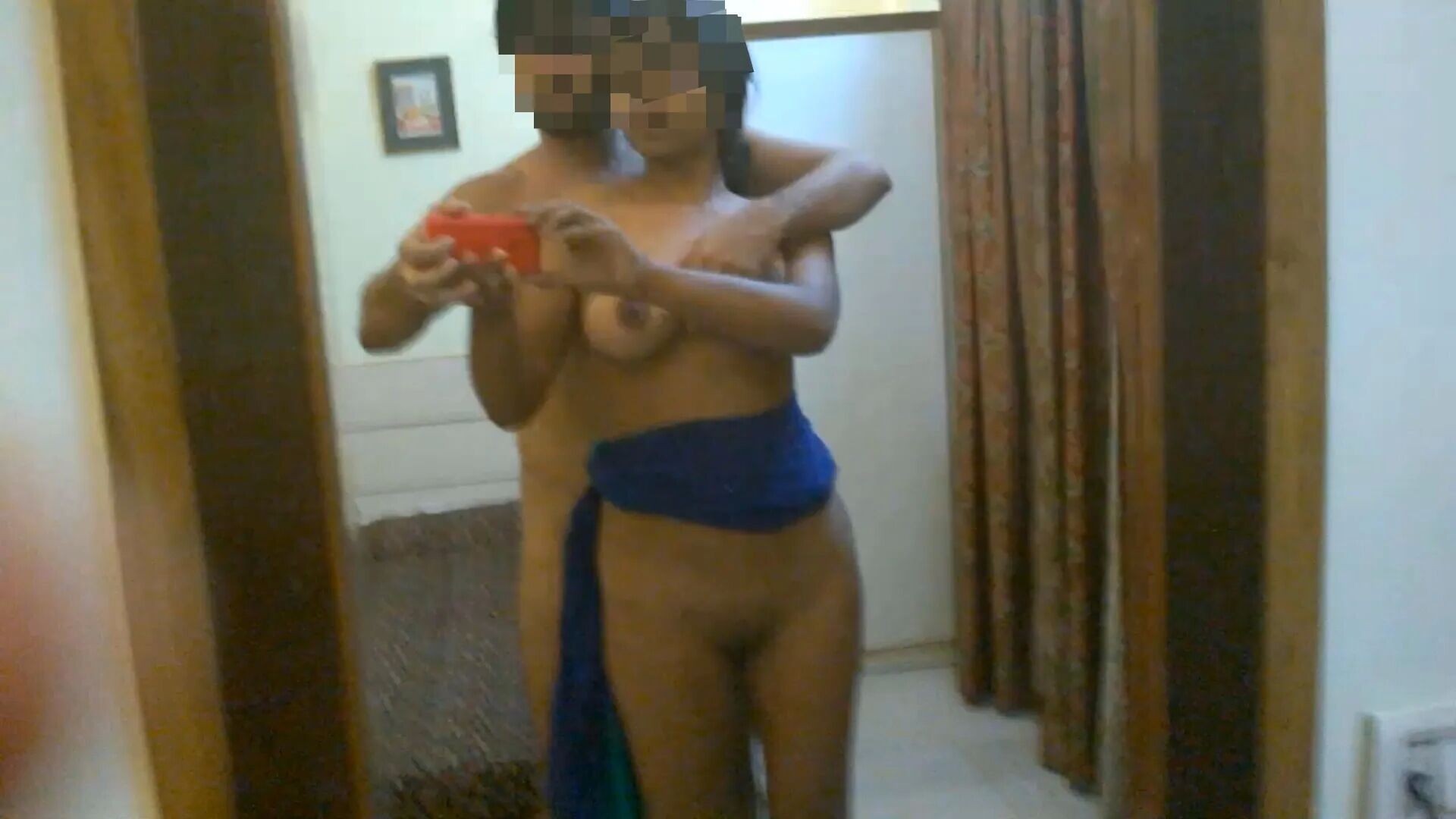 Boob press, pussy suck of Priya in Front of the hotel mirror - 76 Pics