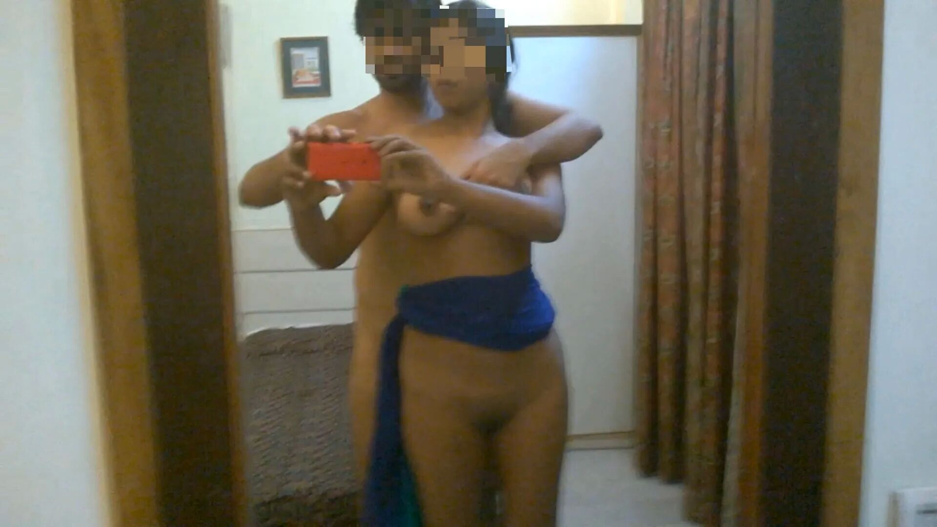 Boob press, pussy suck of Priya in Front of the hotel mirror - 76 Pics