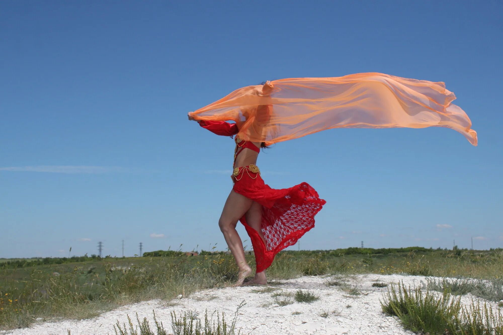 On top with an orange shawl - 50 Pics