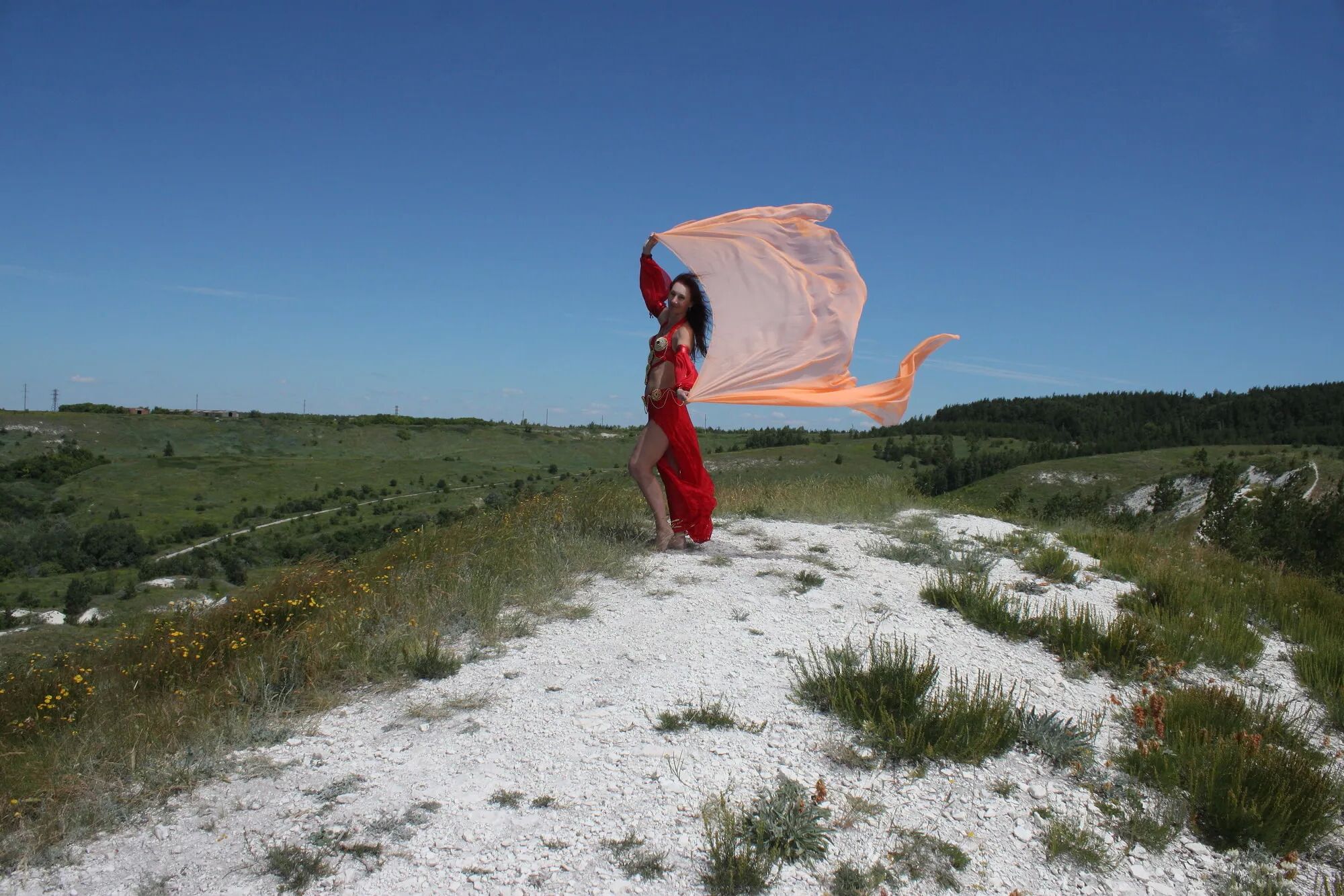 On top with an orange shawl - 50 Pics