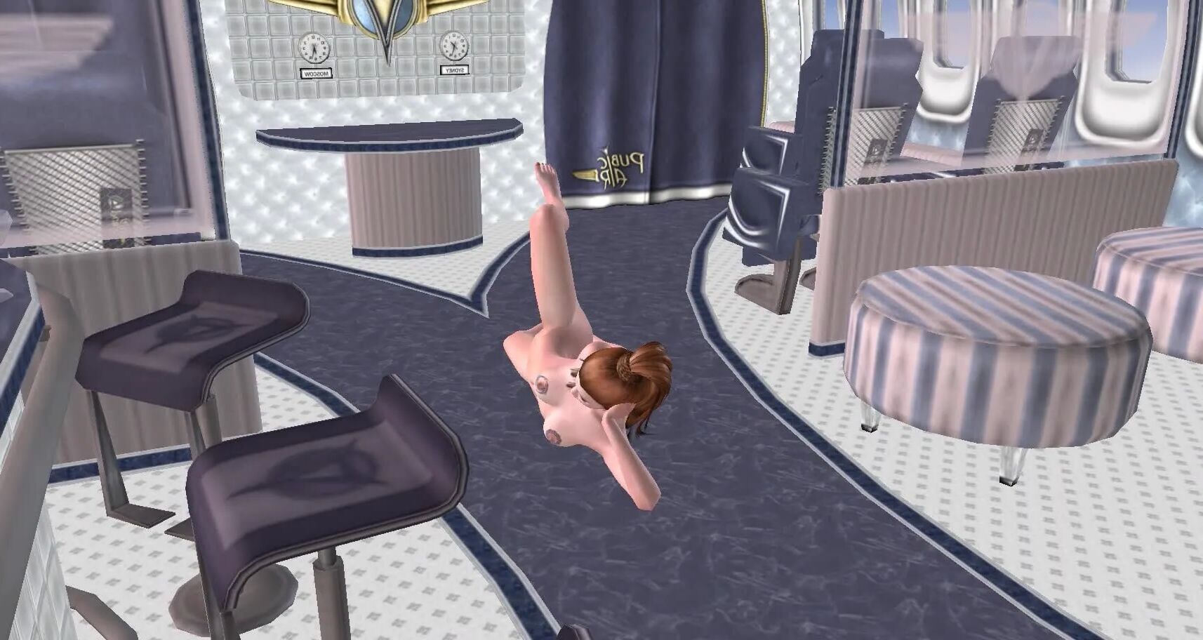 Ein Teenager-Cartoon-Mädchen im Flugzeug und gibt sexy Nacktfotos - 63 Bilder