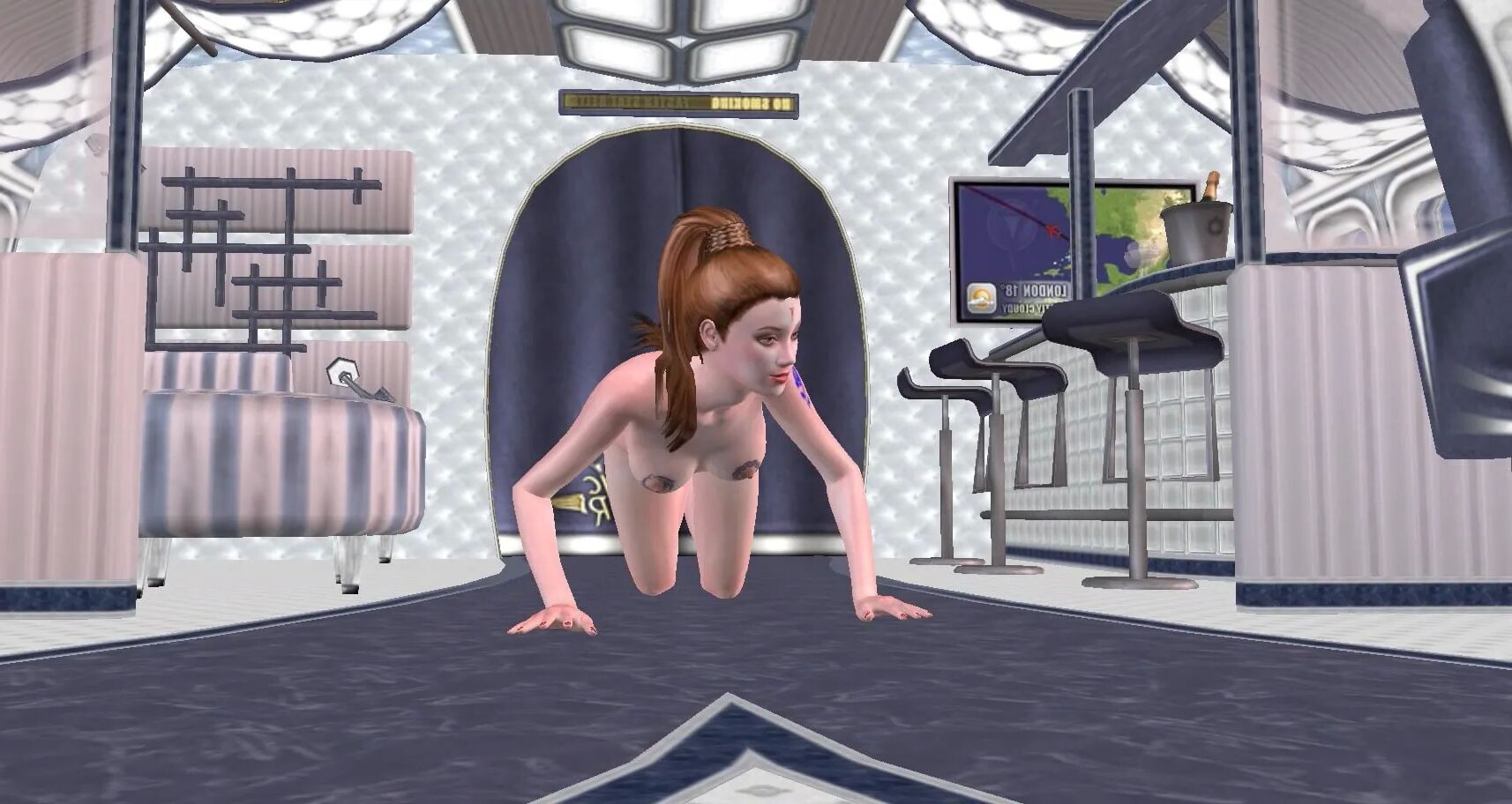 Ein Teenager-Cartoon-Mädchen im Flugzeug und gibt sexy Nacktfotos - 63 Bilder