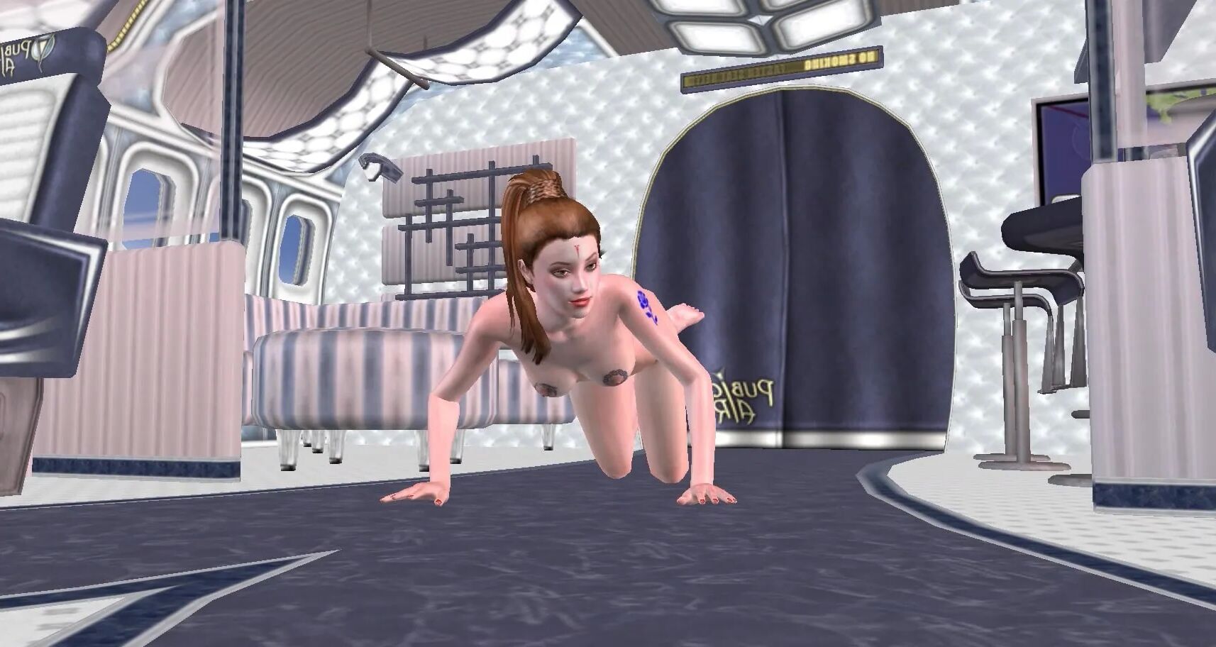 Ein Teenager-Cartoon-Mädchen im Flugzeug und gibt sexy Nacktfotos - 63 Bilder