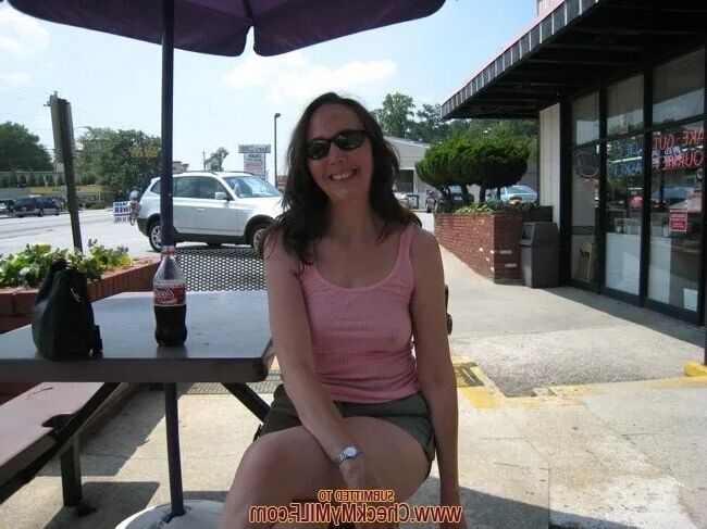 Check My MILF posing outdoors in public - 15 Pics