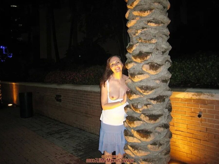 Check My MILF posing outdoors in public - 15 Pics