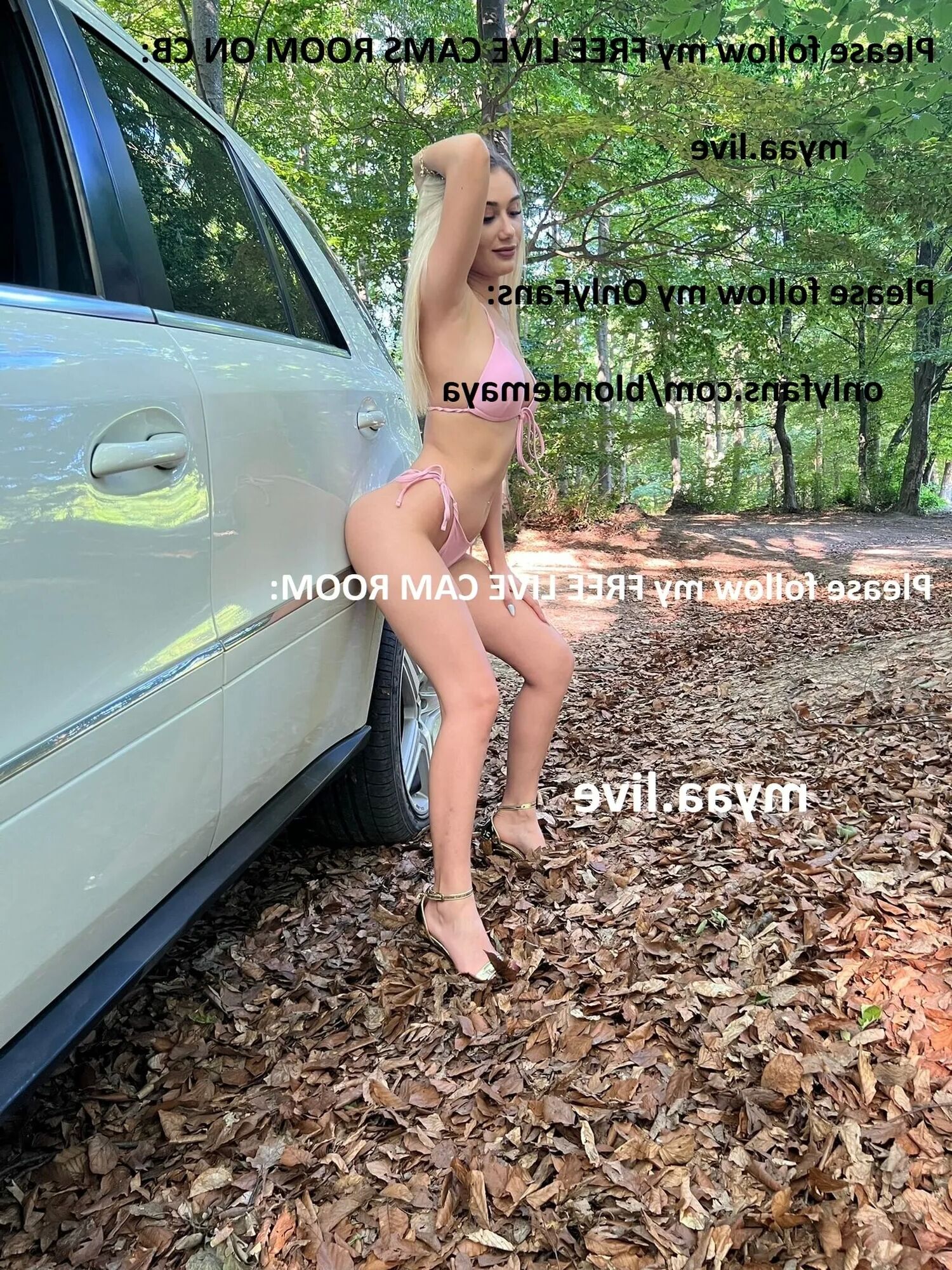 Photos en extérieur, sur ma voiture et dans ma voiture, jambes écartées, en sexe - 6 Photos