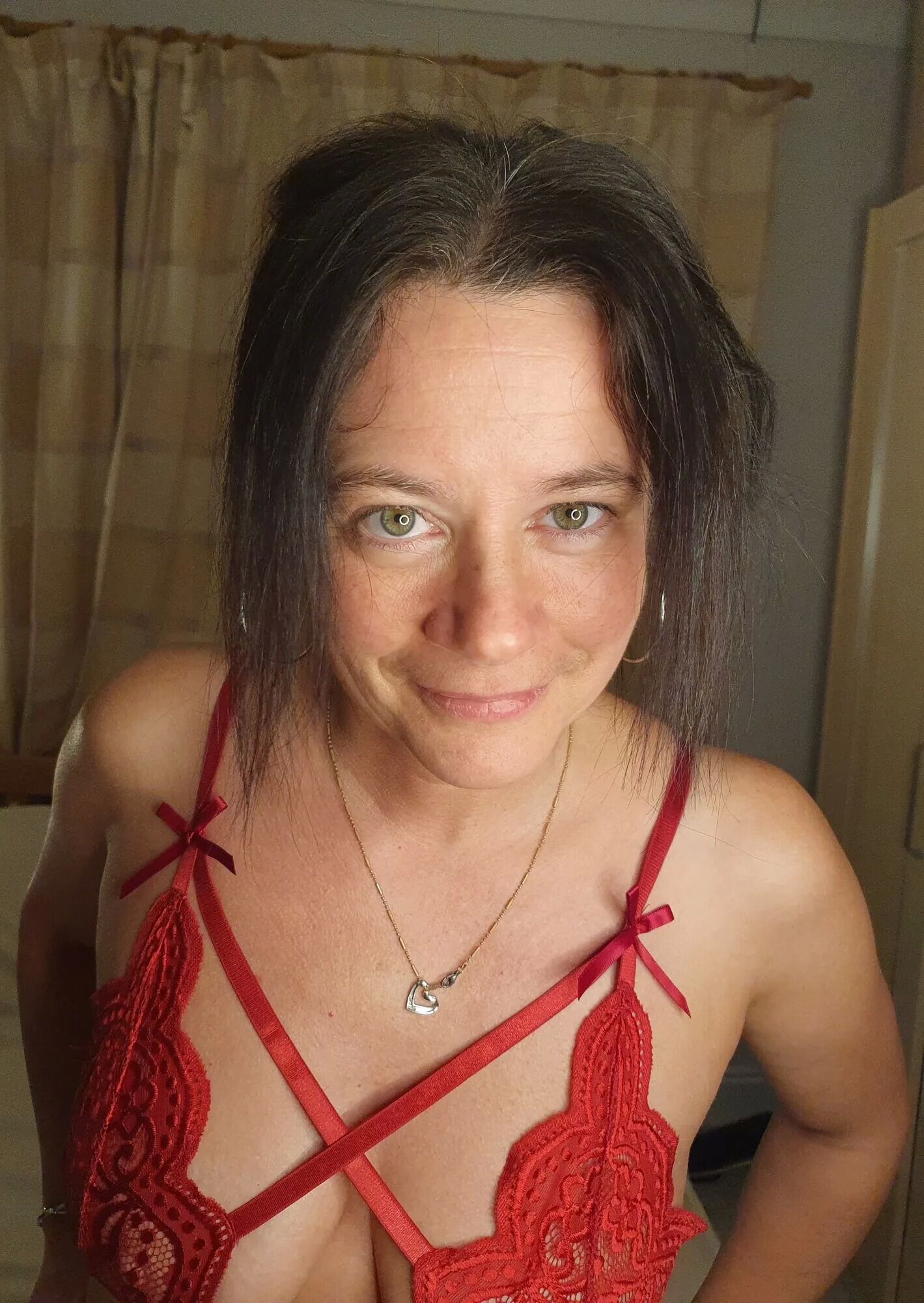 Lady in red lingerie - 15 Pics