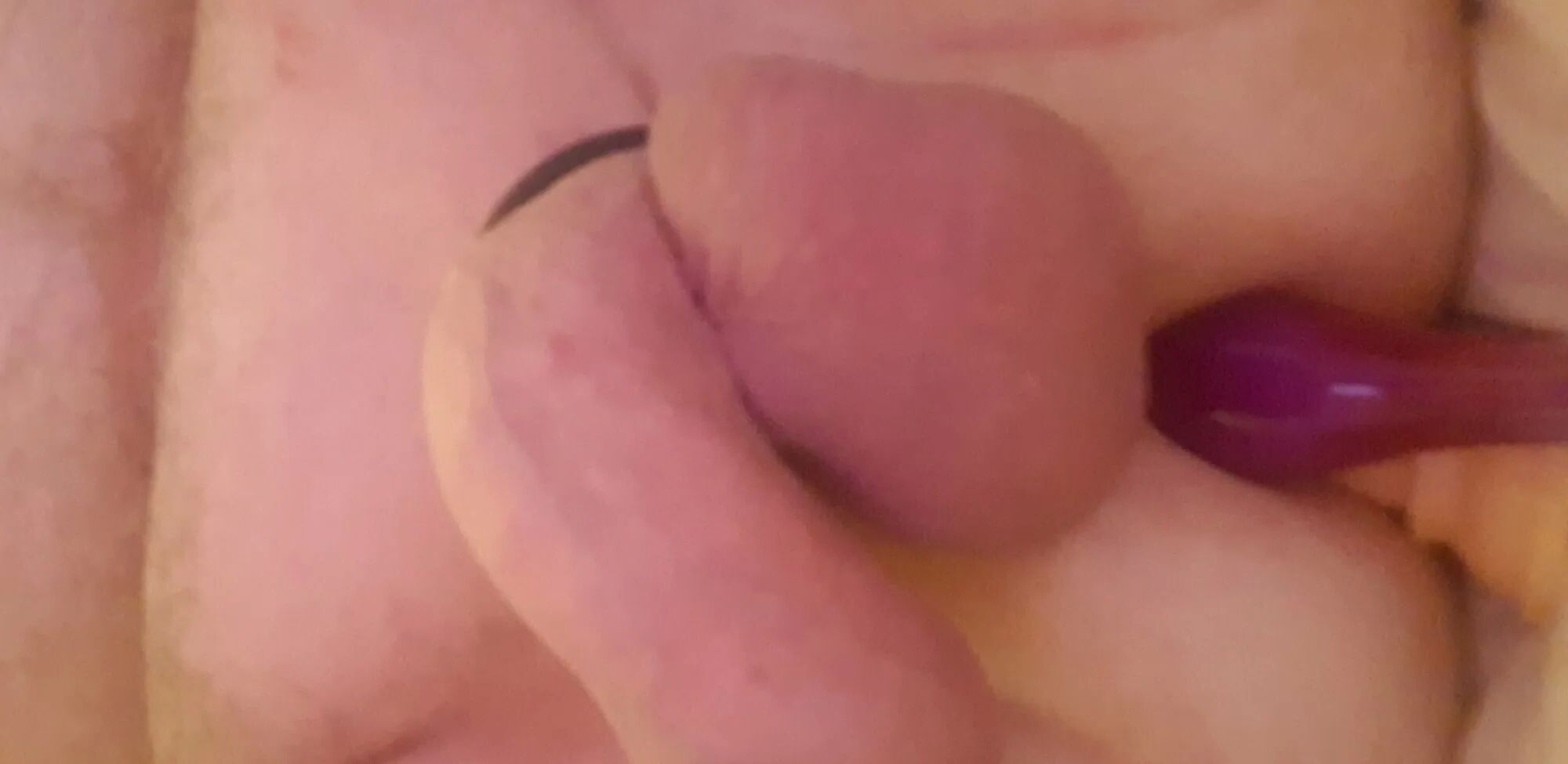 My husband jerks off his cock with 2 dildos in his ass loves - 19 Pics