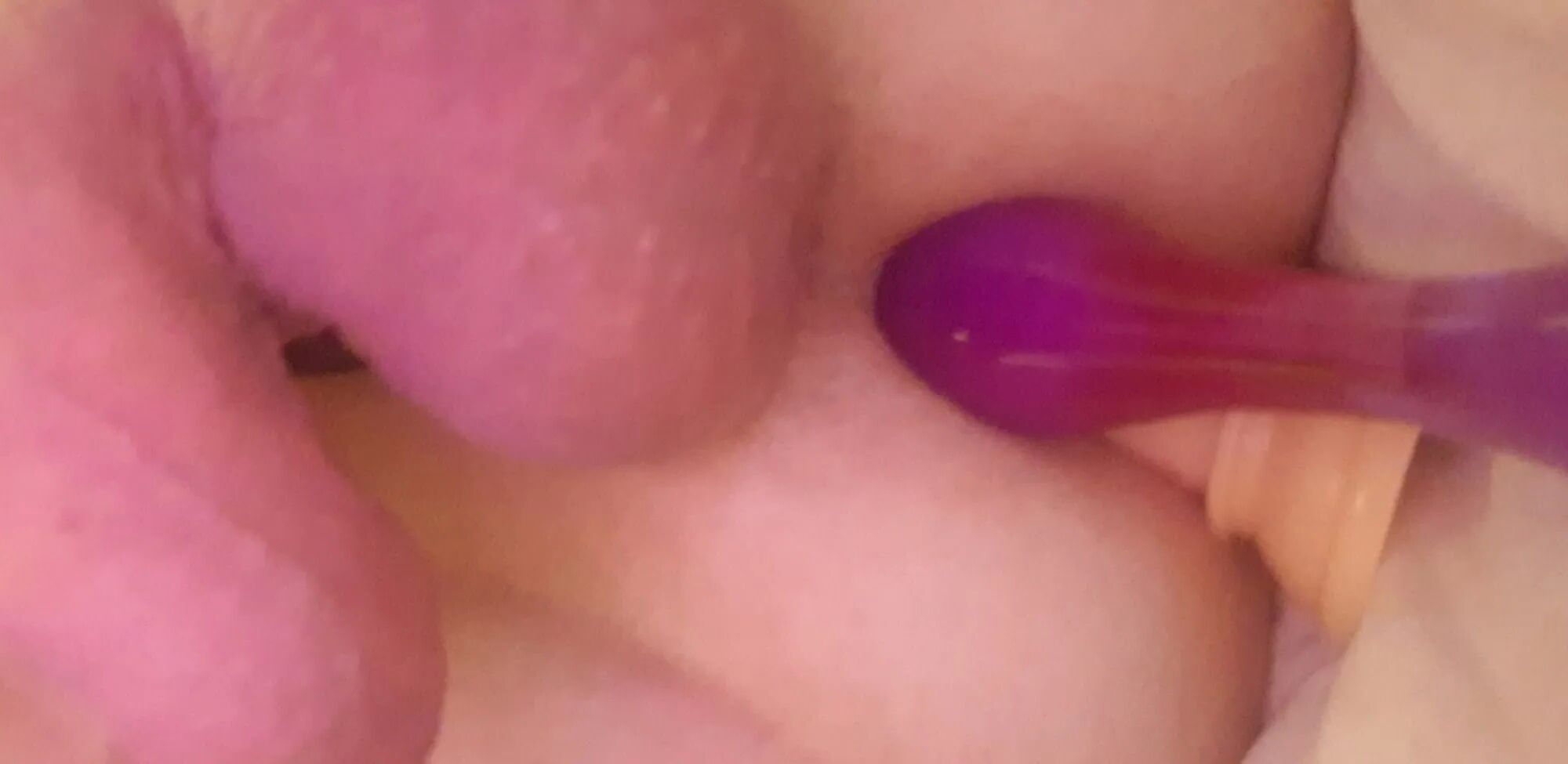 My husband jerks off his cock with 2 dildos in his ass loves - 19 Pics
