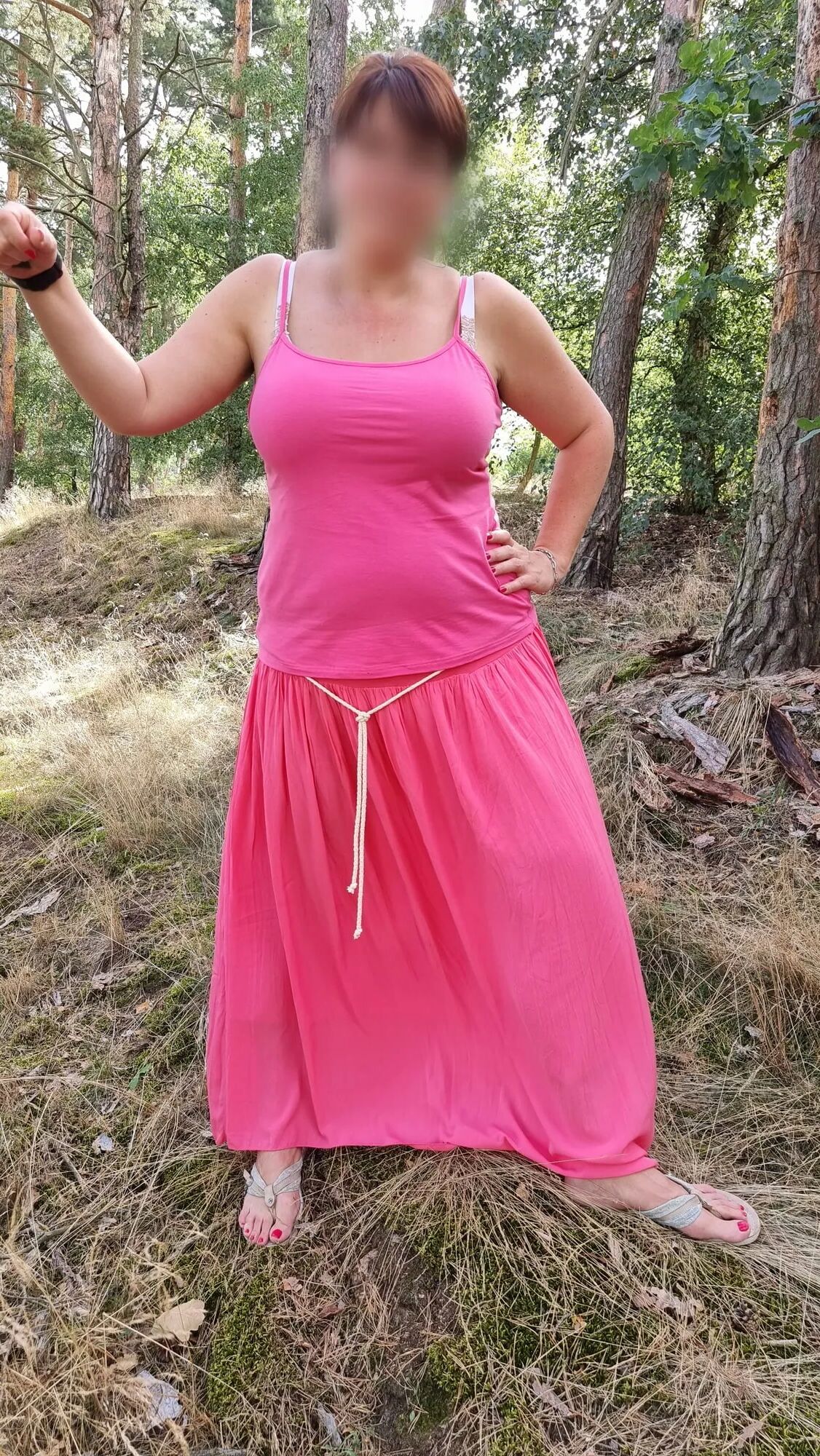 Busty milf showing off in nature - 86 Pics