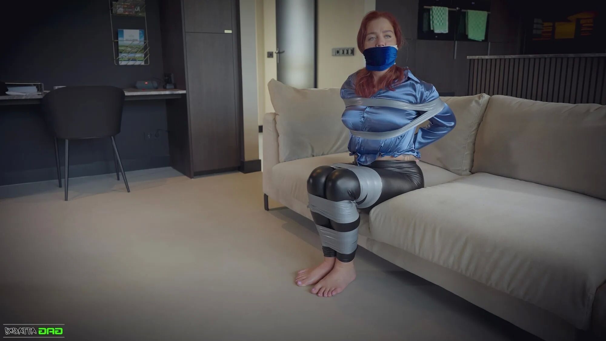 Daisy - Secretary Tape Bondage - 16 Pics