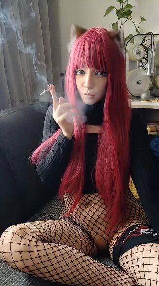 Adorable Alt Girl smoking a cig - 11 Pics