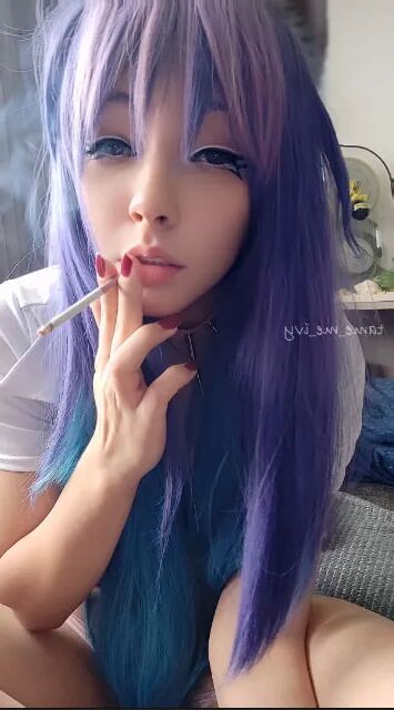 Cute Anime Girl smoking a cig - 11 Pics