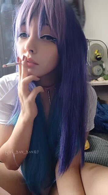 Cute Anime Girl smoking a cig - 11 Pics