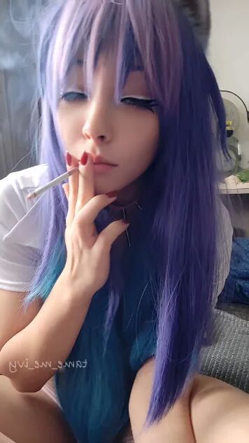 Cute Anime Girl smoking a cig - 11 Pics