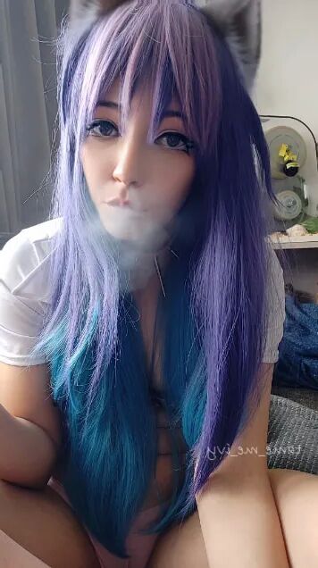 Cute Anime Girl smoking a cig - 11 Pics
