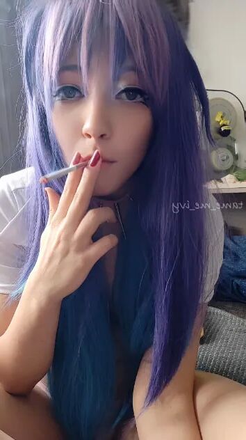 Cute Anime Girl smoking a cig - 11 Pics