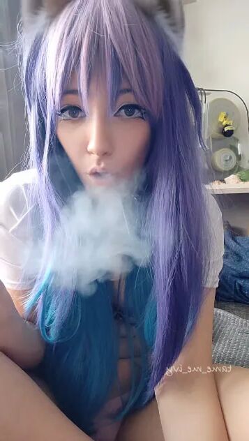 Cute Anime Girl smoking a cig - 11 Pics