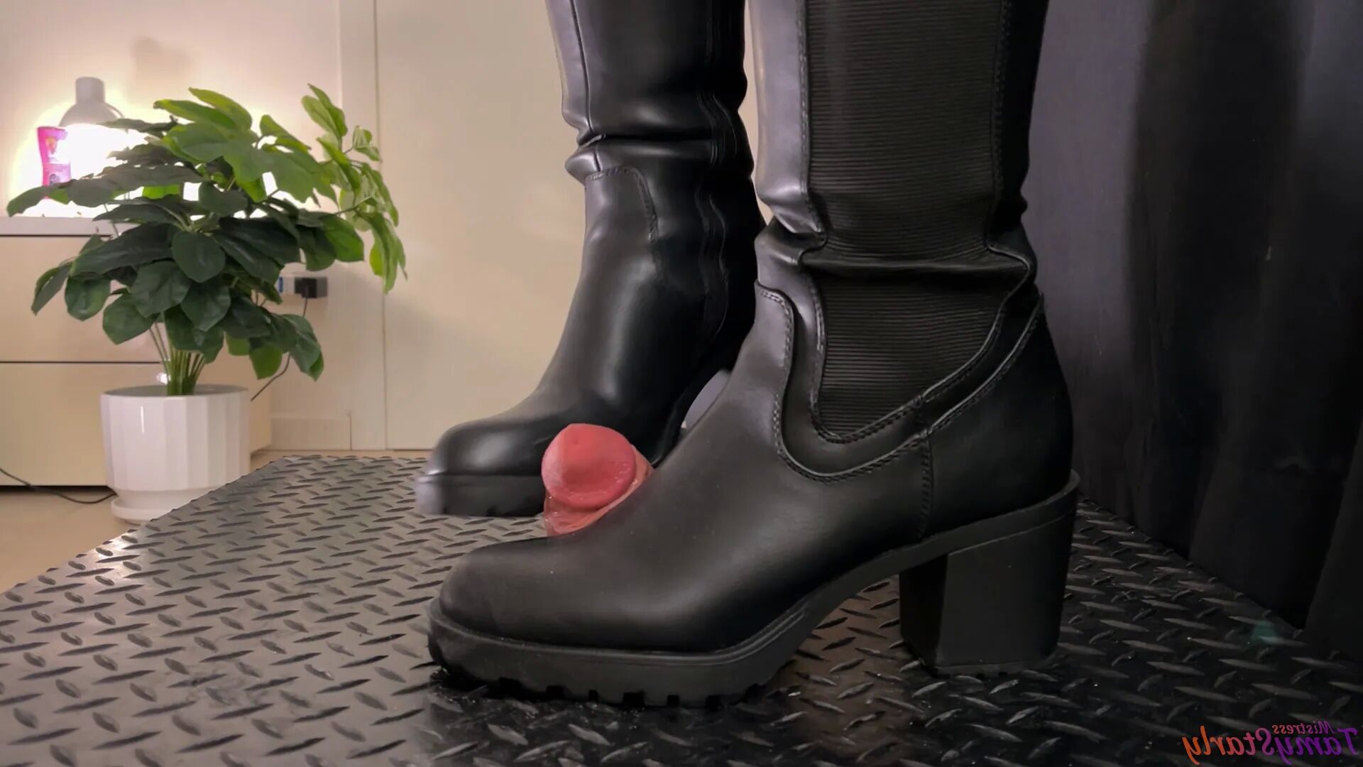 Boss Punishment in Leather Boots - Bootjob, Shoejob - 12 Pics