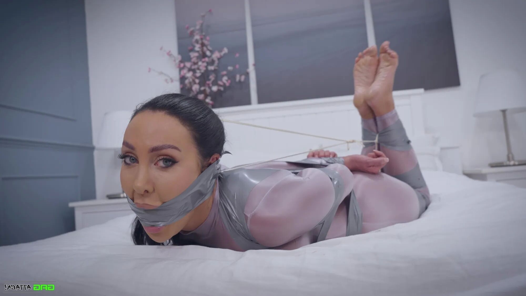 Mila - Catsuit Bondage Session Bound and Gagged - 17 Pics