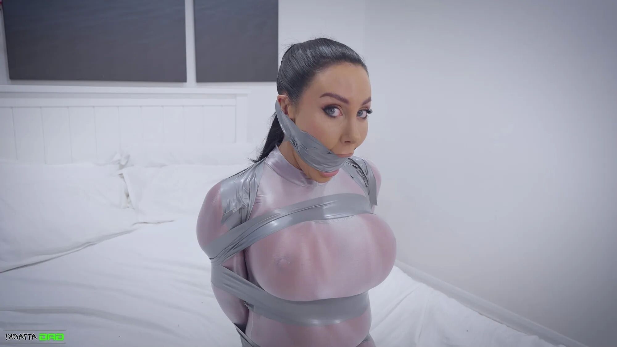 Mila - Catsuit Bondage Session Bound and Gagged - 17 Pics