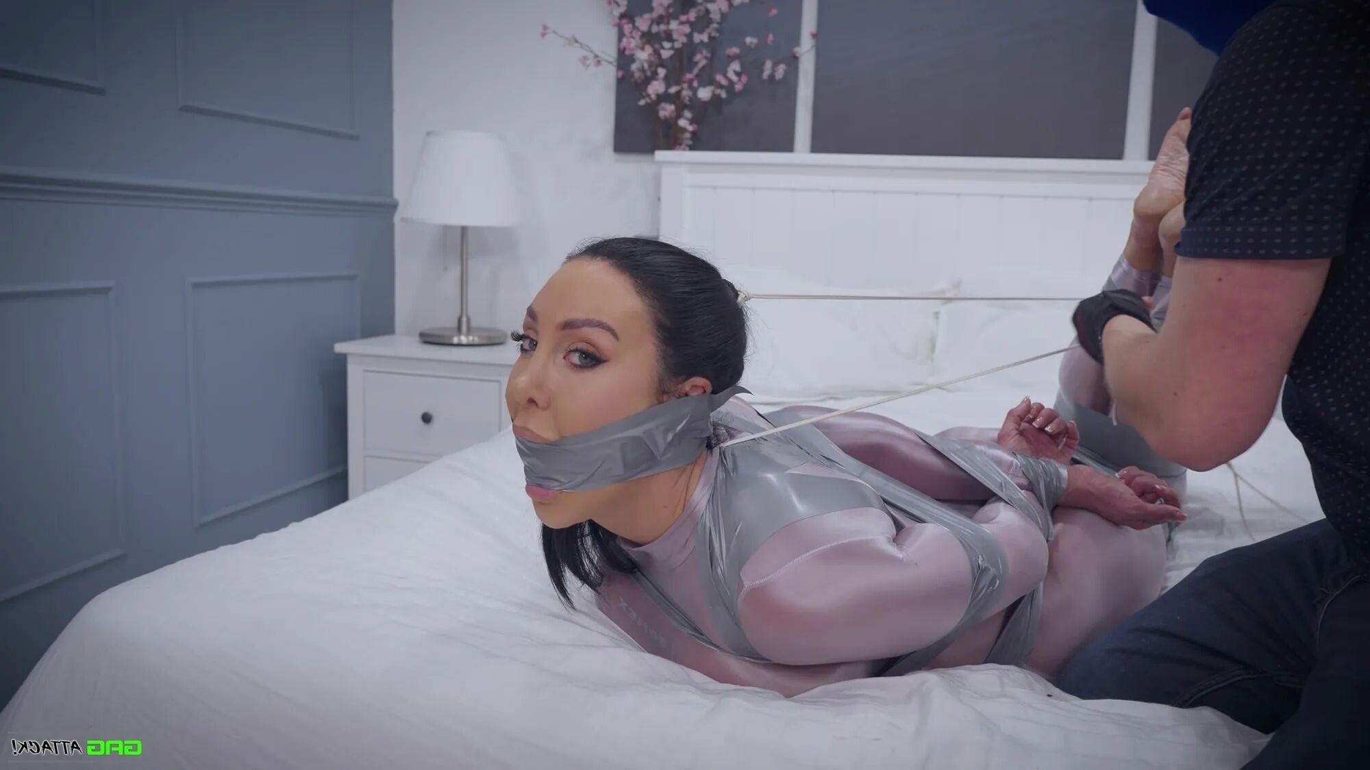 Mila - Catsuit Bondage Session Bound and Gagged - 17 Pics