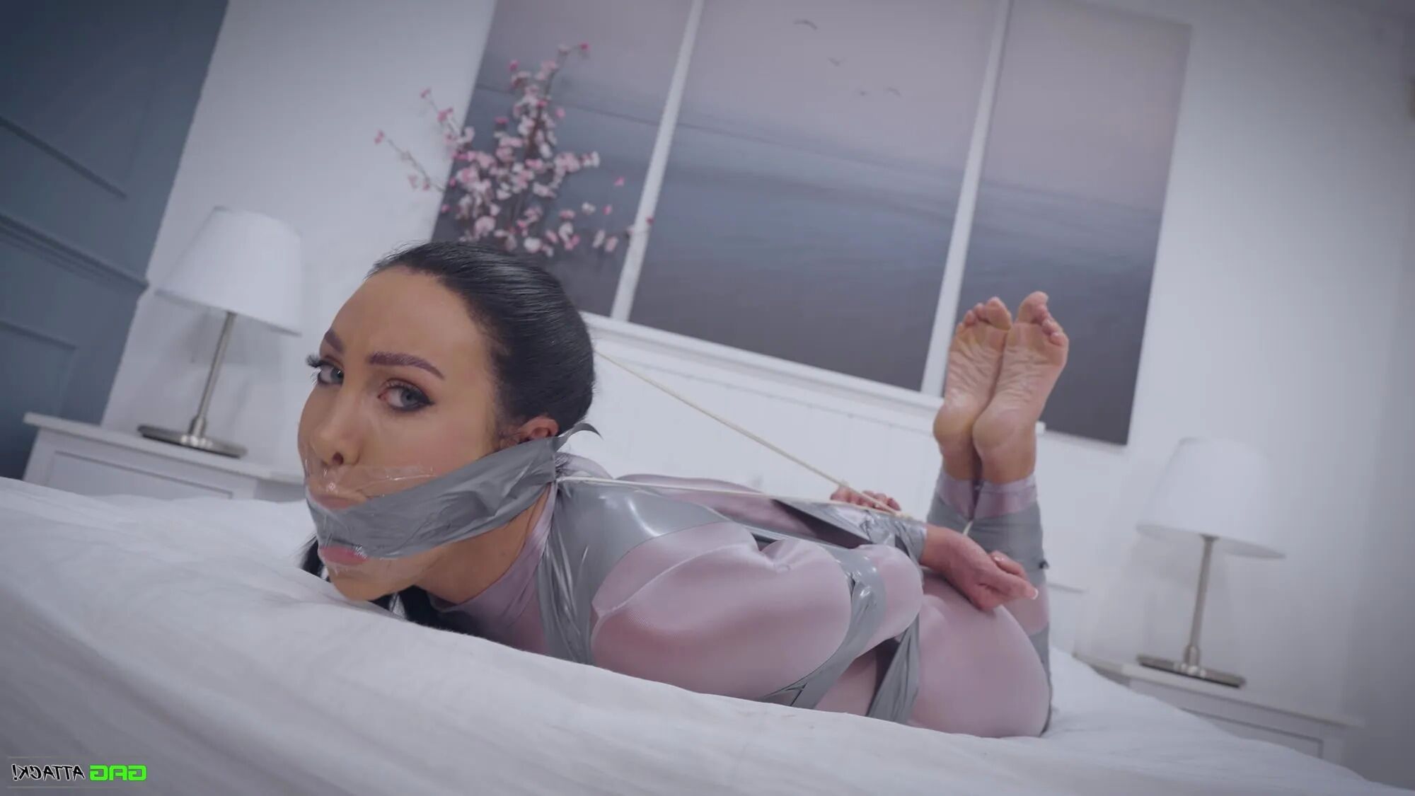 Mila - Catsuit Bondage Session Bound and Gagged - 17 Pics