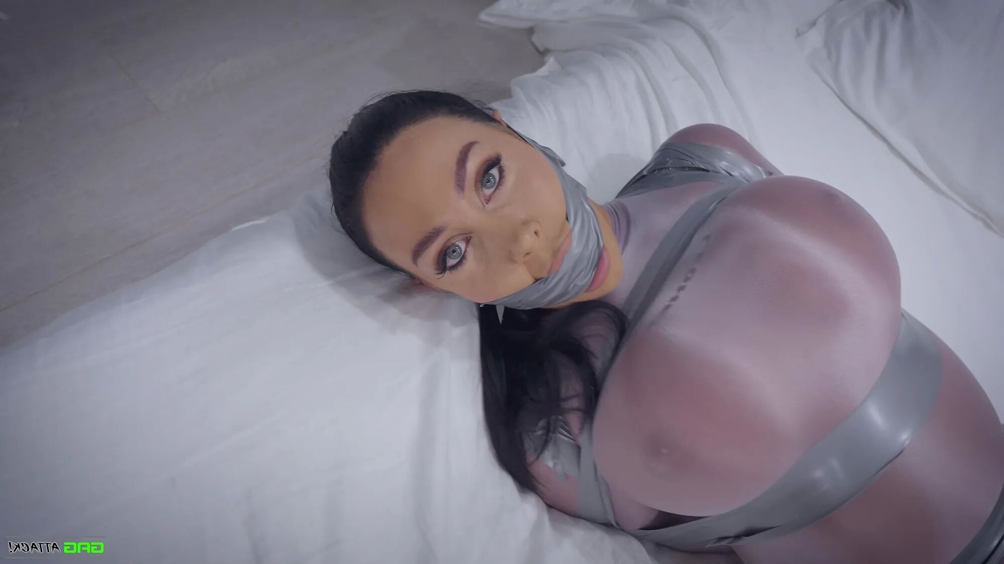 Mila - Catsuit Bondage Session Bound and Gagged - 17 Pics