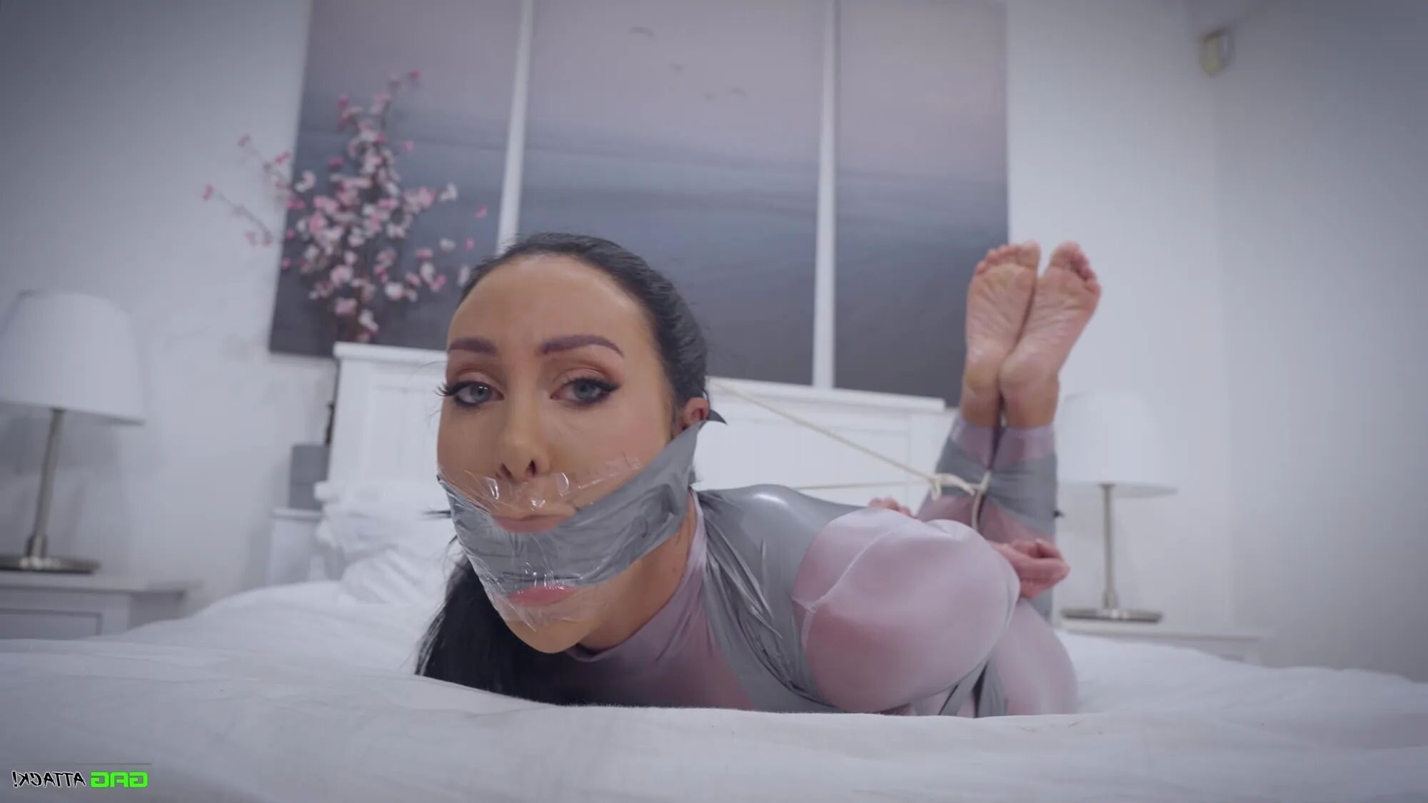 Mila - Catsuit Bondage Session Bound and Gagged - 17 Pics
